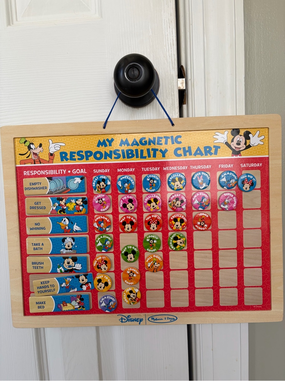 Disney Melissa & Doug Magnetic Responsibility Chart